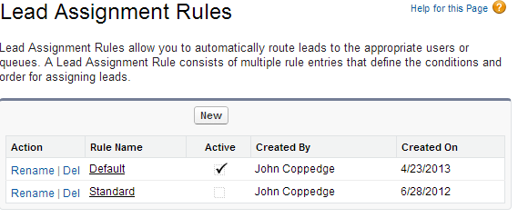 lead assignment rule